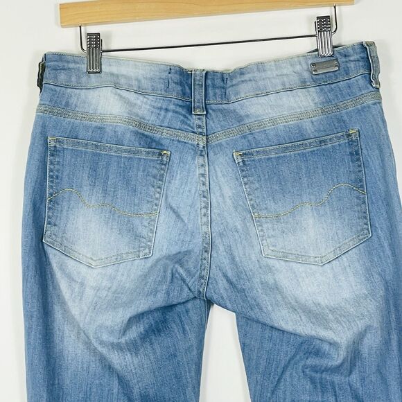 Carlos Miele Light Wash Distressed Destroyed Skinny Jeans Womens 44 Medium Large - Picture 6 of 10